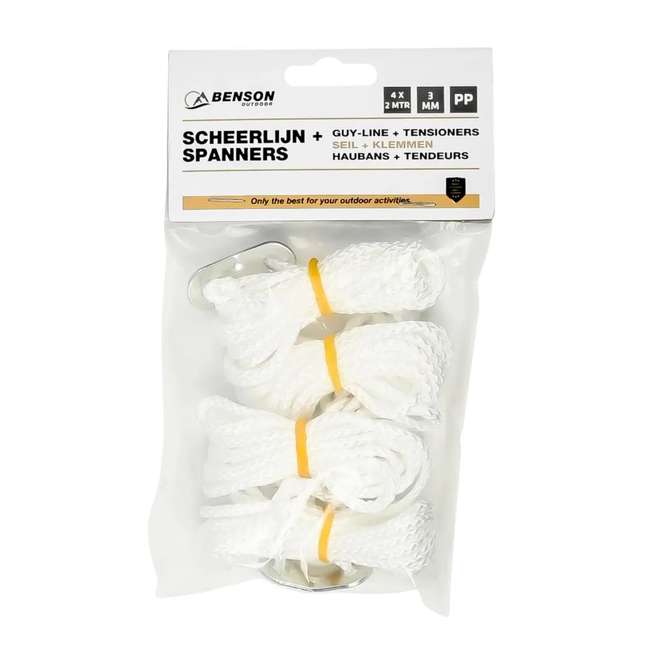 Benson Outdoor Touw scheerlijn 4 mm x 2 mtr + spanners