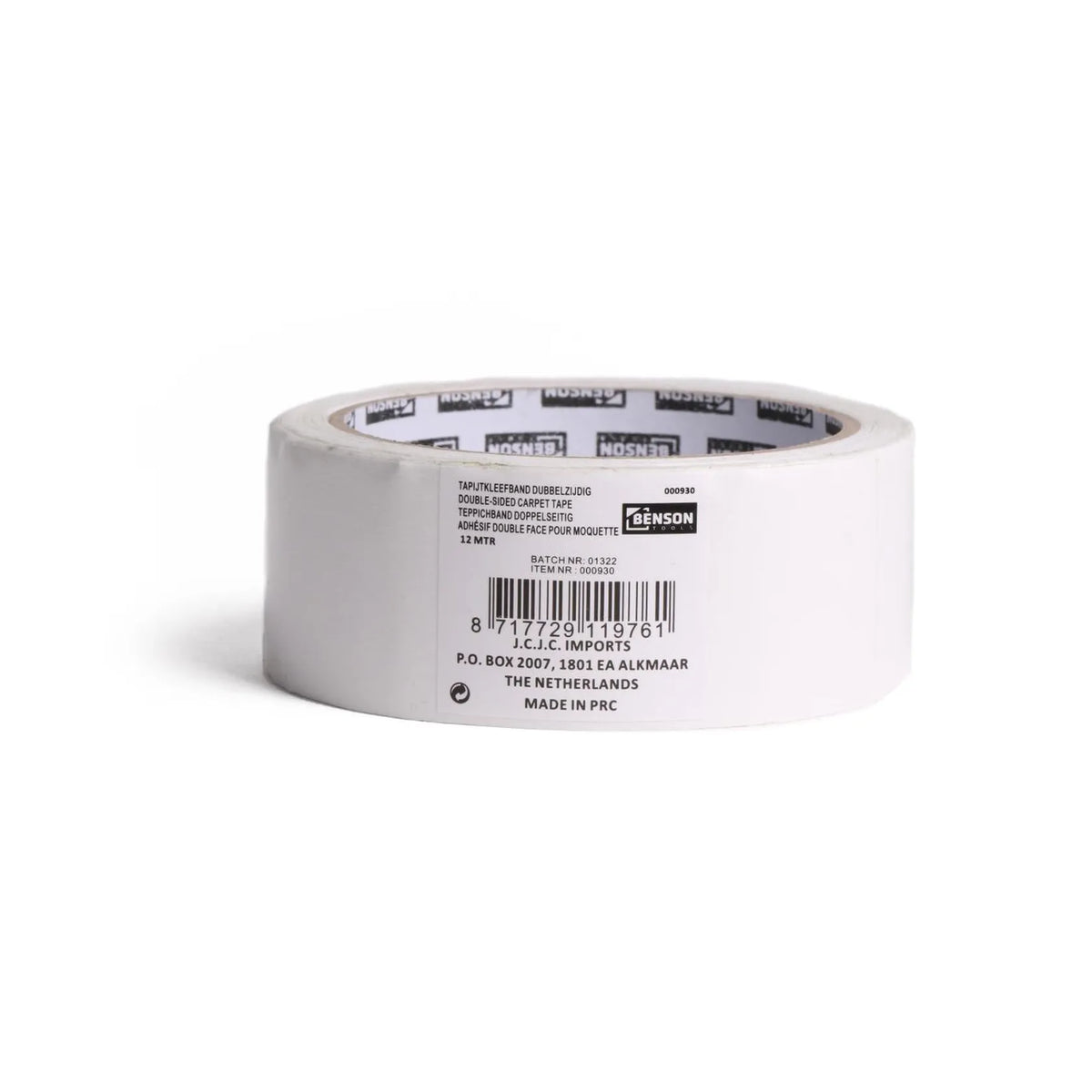 Benson Tools Tapijtkleefband dubbelzijdig 12 mtr