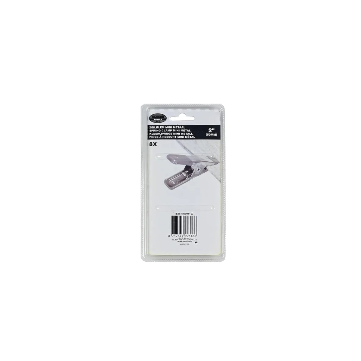 Benson Tools Zeilklem 20 mm 50 mm 8-delig mini metaal