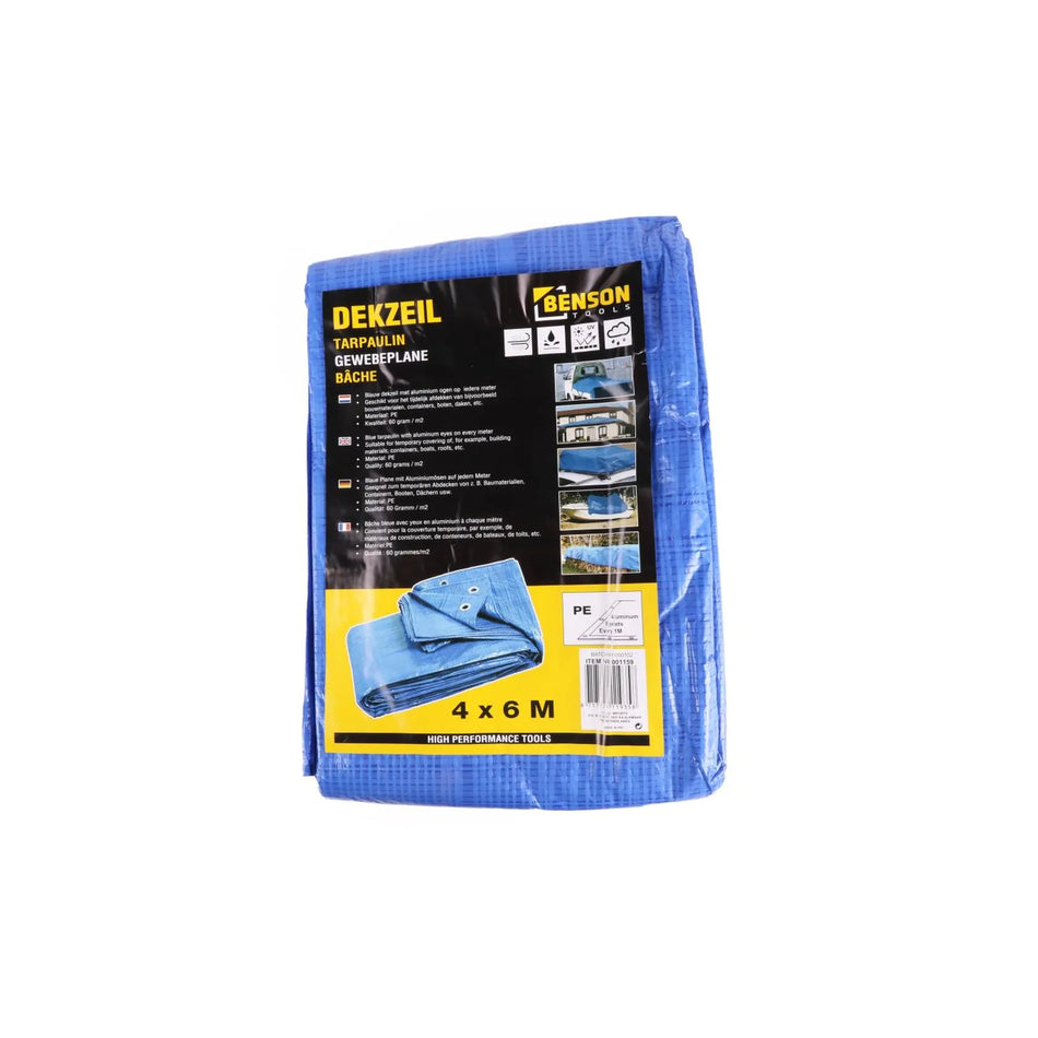 Benson Tools Dekzeil 4 x 6 m blauw