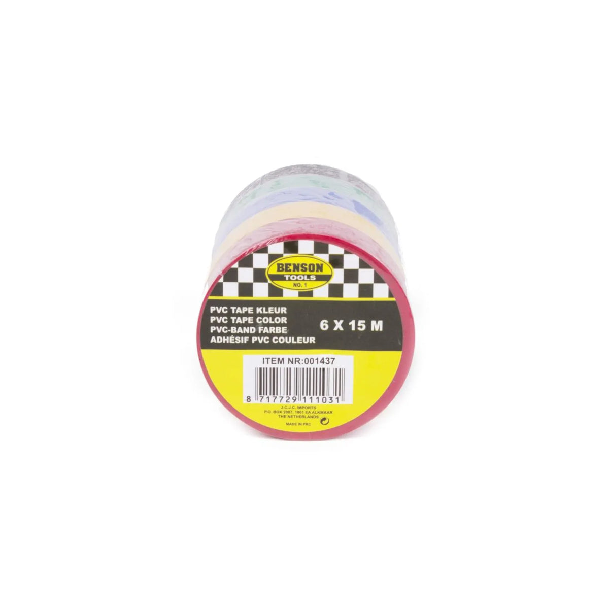 Benson Tools PVC tape 6 dlg 15 mtr kleur