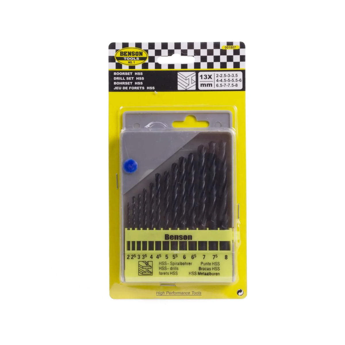 Benson Tools Boorset 13 dlg HSS cassette