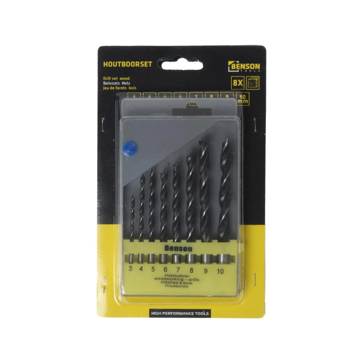 Benson Tools Boorset 8 dlg hout cassette