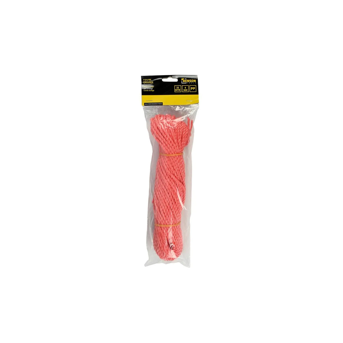 Benson Tools Touw 4 mm x 25 mtr streng oranje