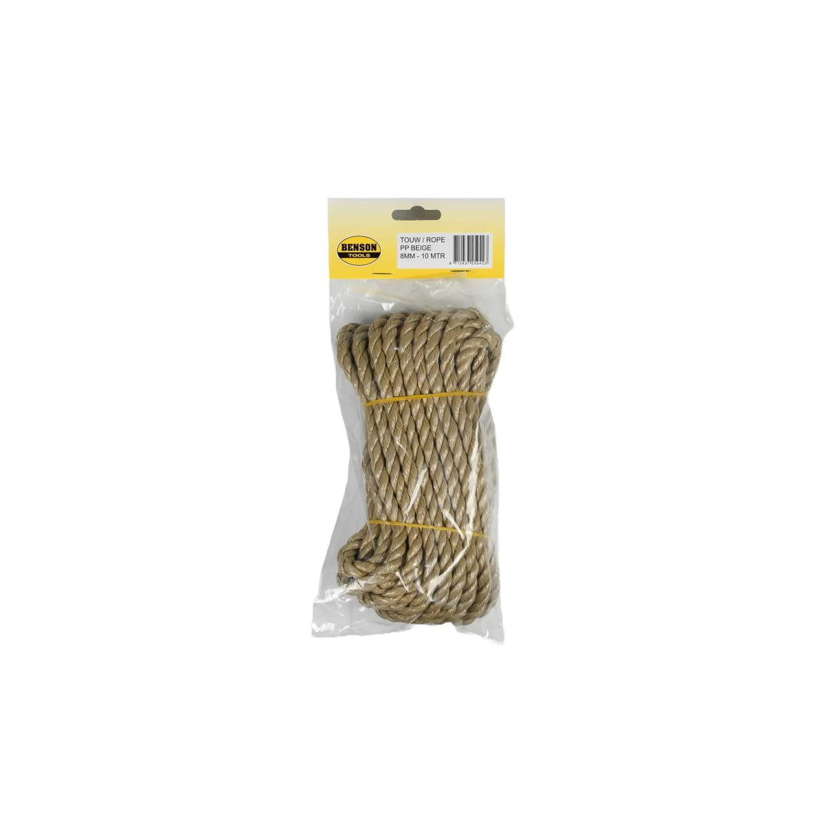 Benson Tools Touw 8 mm x 10 mtr streng beige