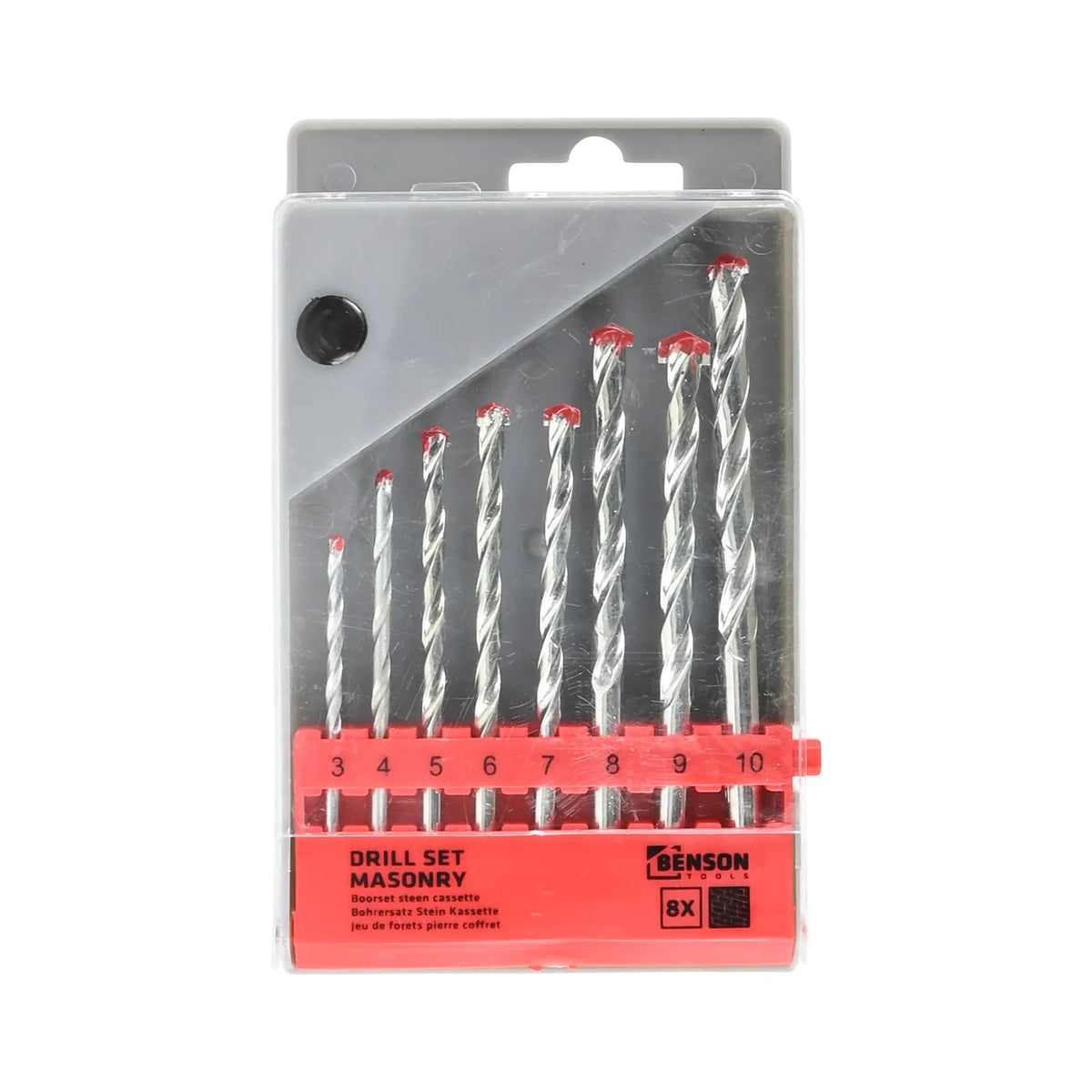Benson Tools Boorset 8 dlg steen cassette