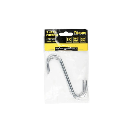 Benson Tools S-haak 100 mm 3 dlg chroom