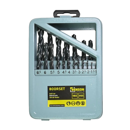 Benson Tools Boorset 19 dlg HSS stalen cassette
