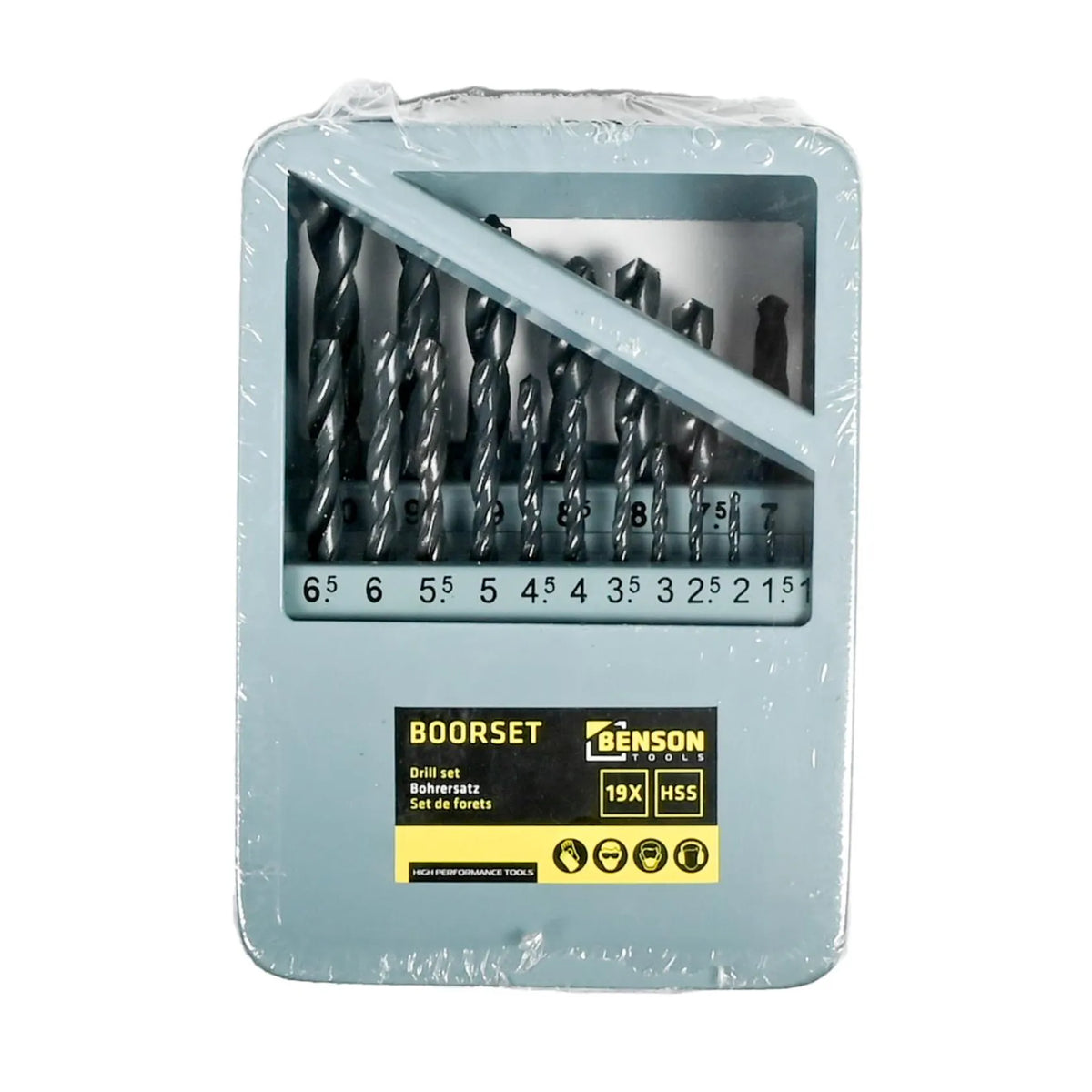 Benson Tools Boorset 19 dlg HSS stalen cassette