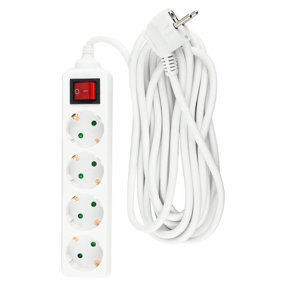 Benson Electric Stekkerdoos 4-voudig + RA + schakelaar 5.0 m