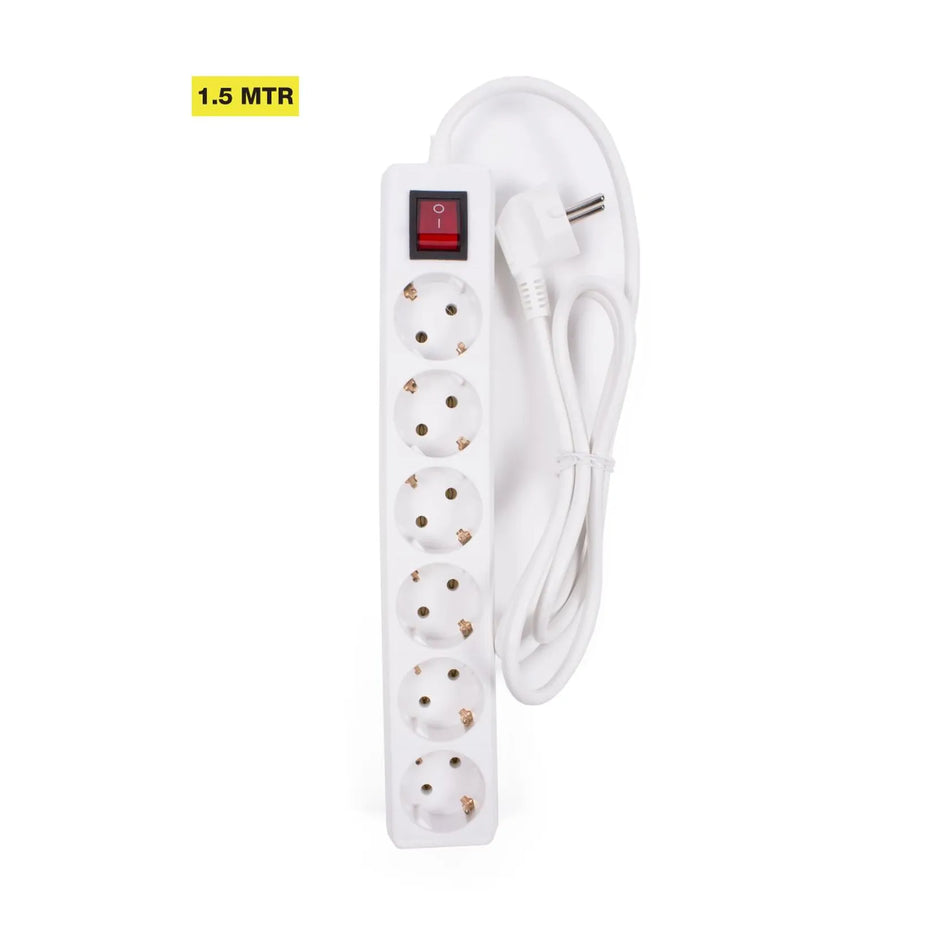 Benson Electric Stekkerdoos 6-voudig + RA + schakelaar 1.5 mtr