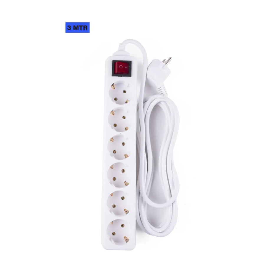 Benson Electric Stekkerdoos 6-voudig + RA + schakelaar 3 mtr