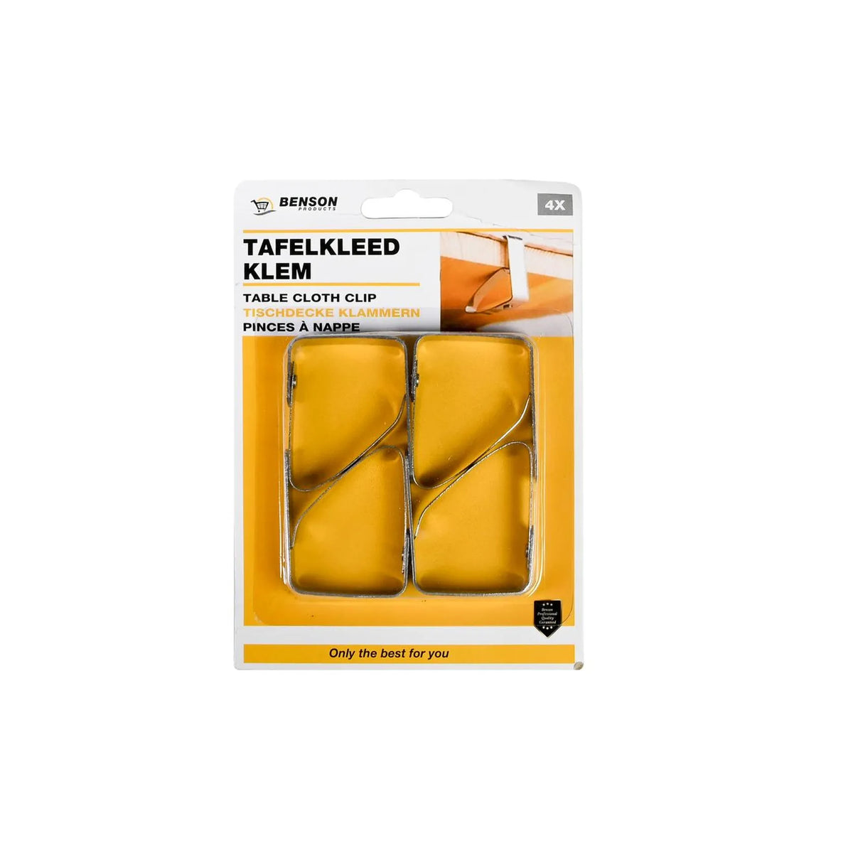 Benson Products Tafelkleedklem 4 dlg RVS
