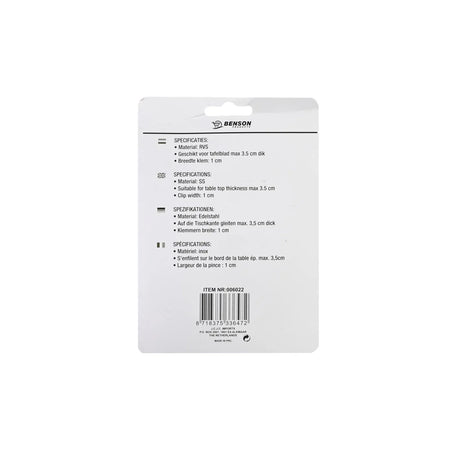 Benson Products Tafelkleedklem 4 dlg RVS