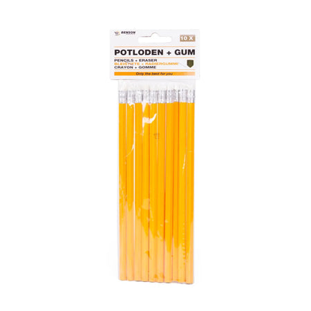 Benson Products Potloden + gum 10-delig