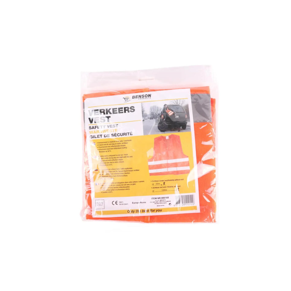 Benson Automotive Verkeersvest oranje EN471 + EN ISO 20471