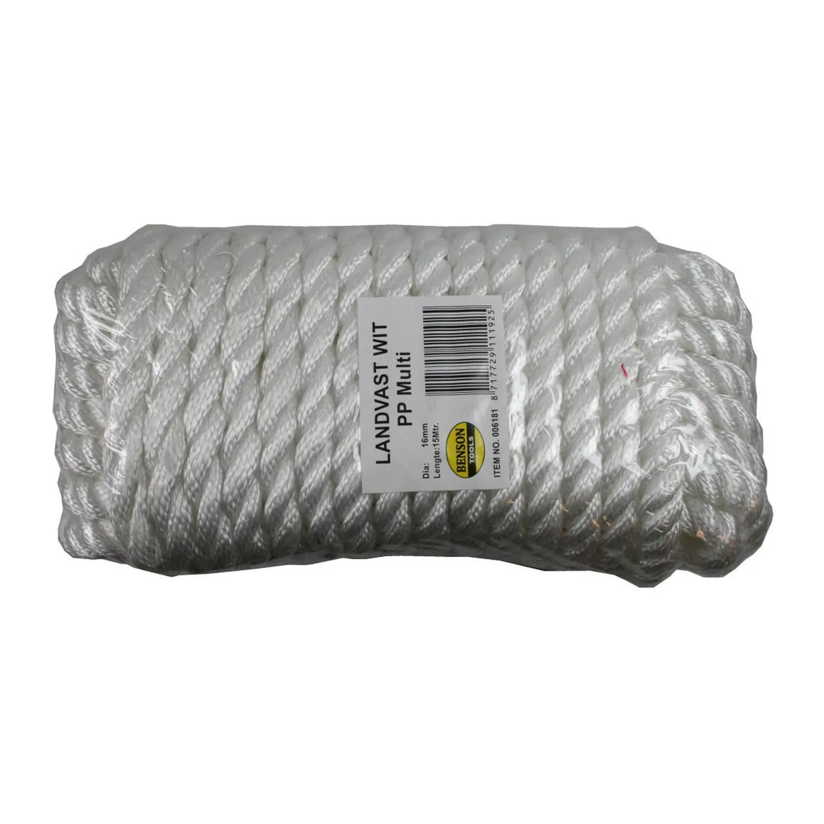 Benson Tools Touw landvast 16 mm x 15 mtr wit