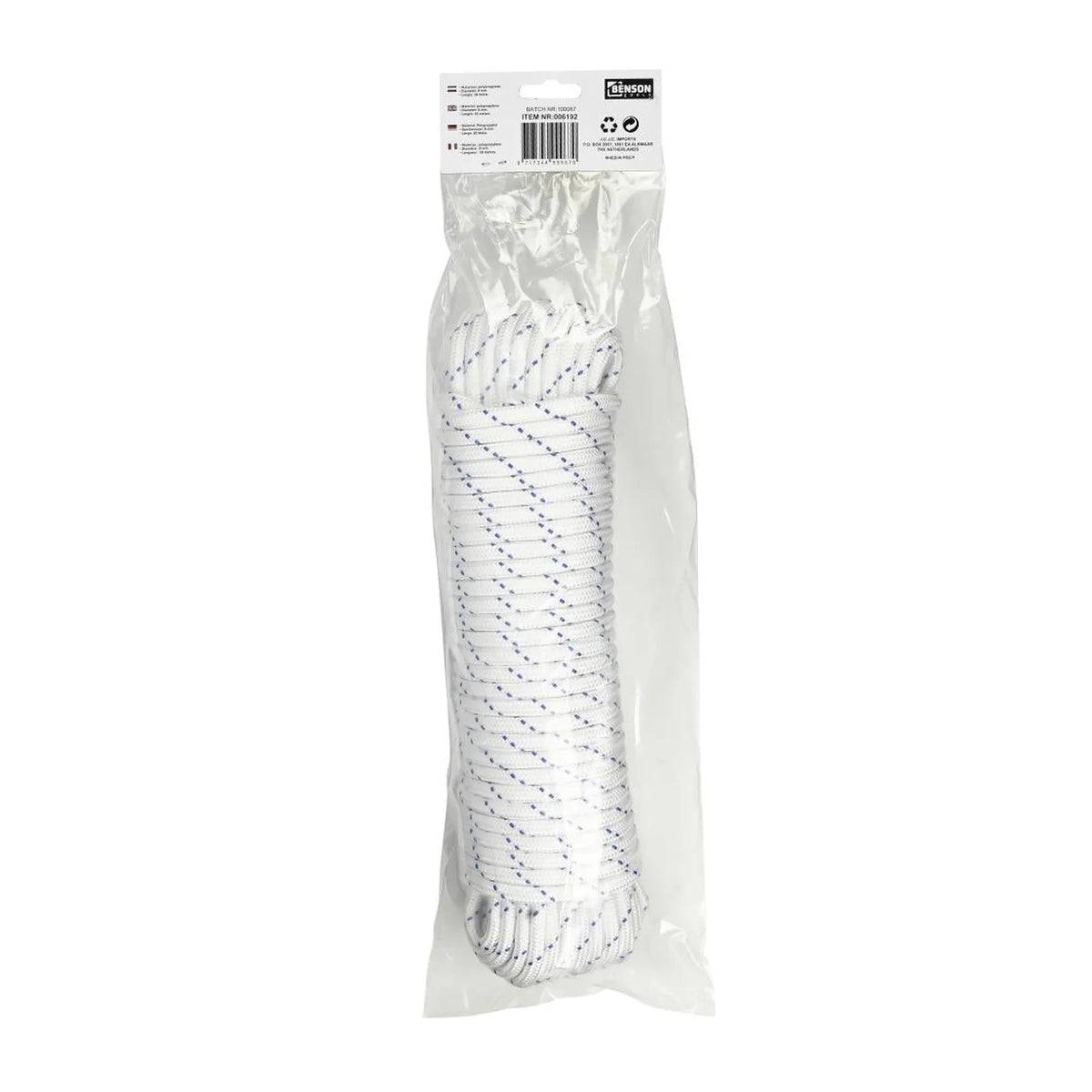 Benson Tools Touw 8 mm x 30 mtr wit