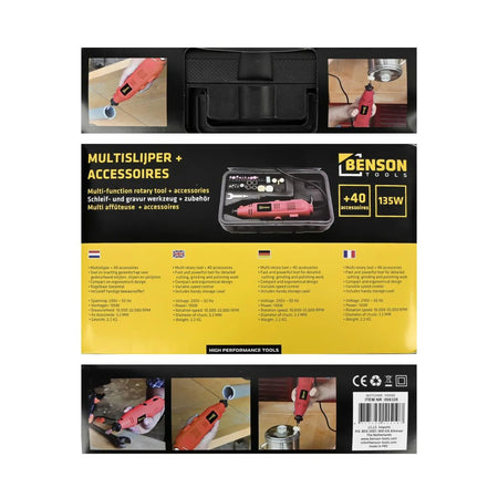 Benson Tools Multislijper 135W + accessoires in blowcase