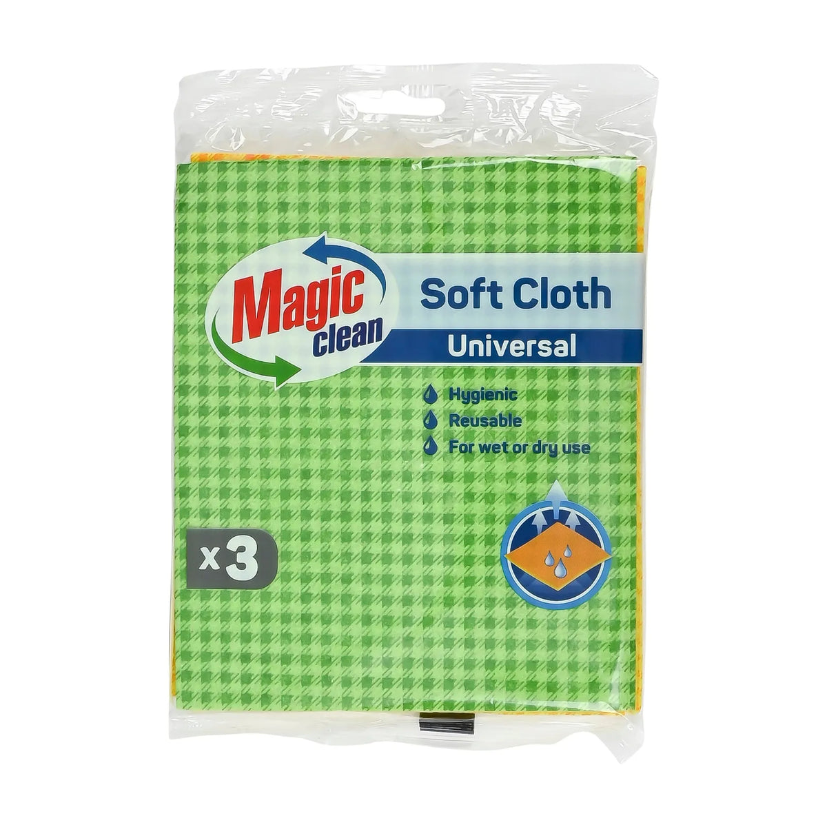 Magic Clean Schoonmaakdoek 32 x 40 cm 3 dlg