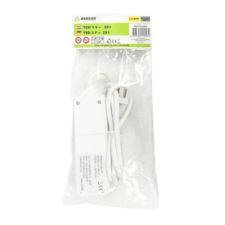 Benson Electric Stekkerdoos 3-voudig 2X1.5 mm + 1.5 mtr