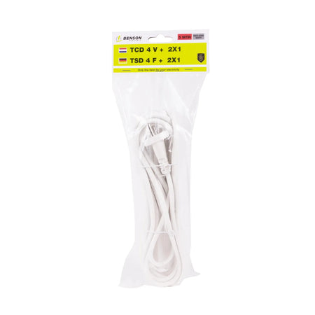 Benson Electric Stekkerdoos 4-voudig + 2X1.5 + 5.0 mtr