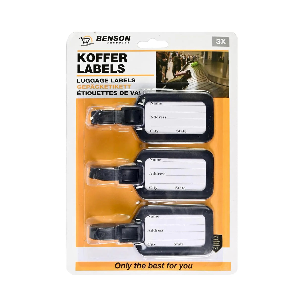 Benson Outdoor Kofferlabels 3-delig