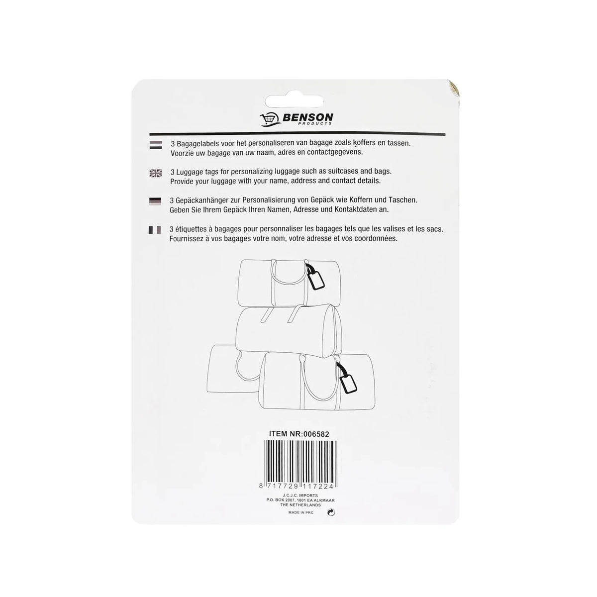 Benson Outdoor Kofferlabels 3-delig