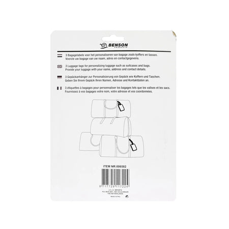 Benson Outdoor Kofferlabels 3-delig