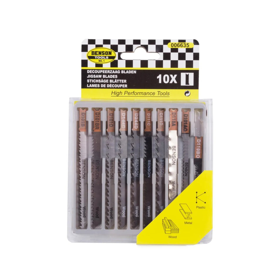 Benson Tools Decoupeerzaagbladen 10 dlg hout U-schacht profi