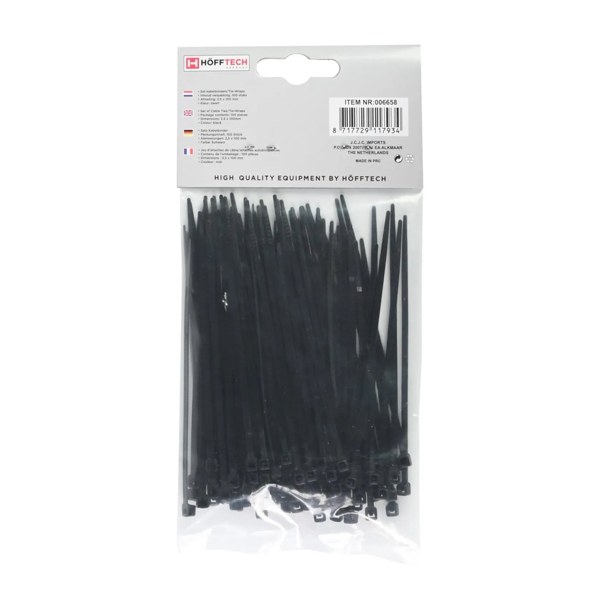 Benson Tools Kabelbinders 2.5 x 100 mm 100 dlg zwart