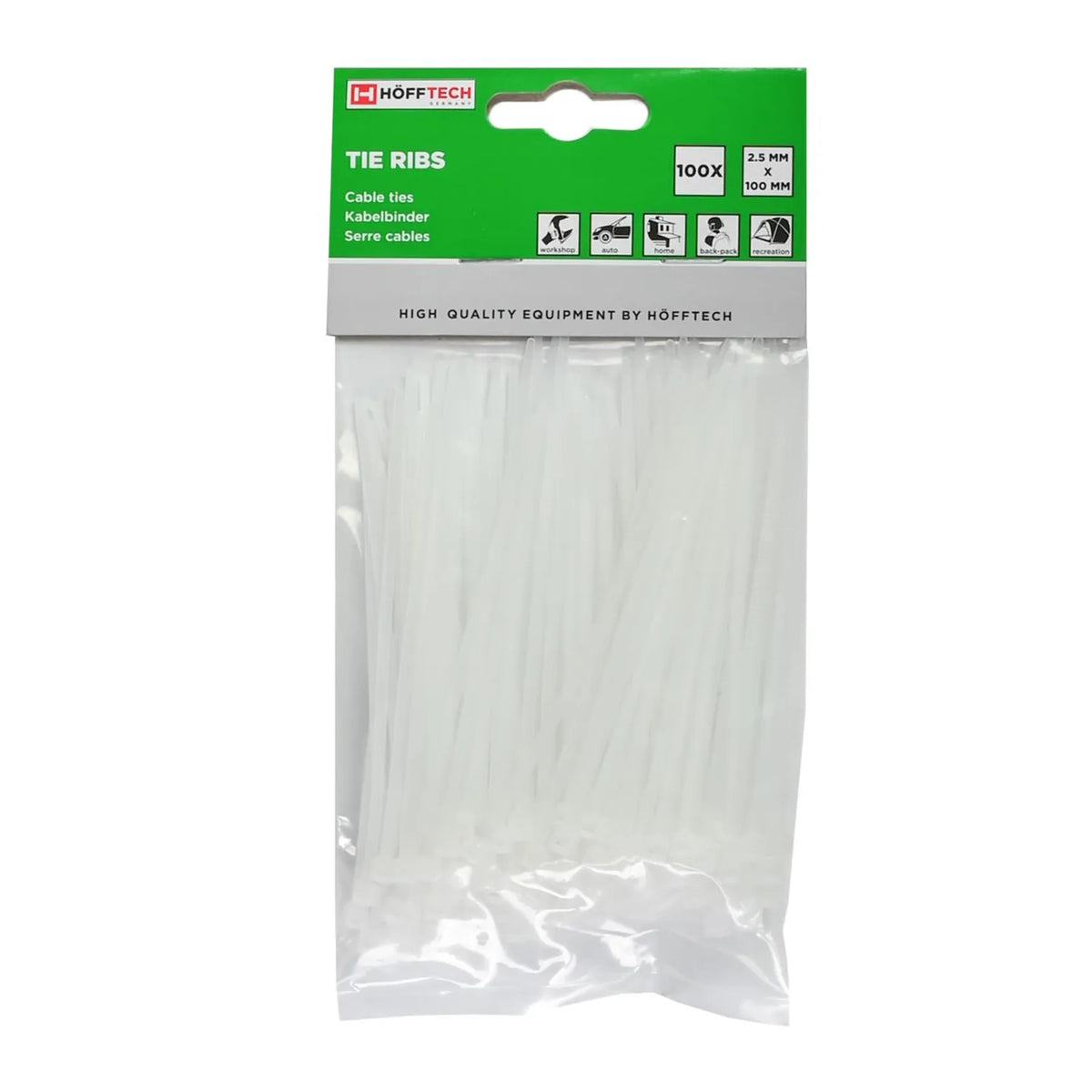 Benson Tools Kabelbinders 2.5 x 100 mm 100 dlg wit