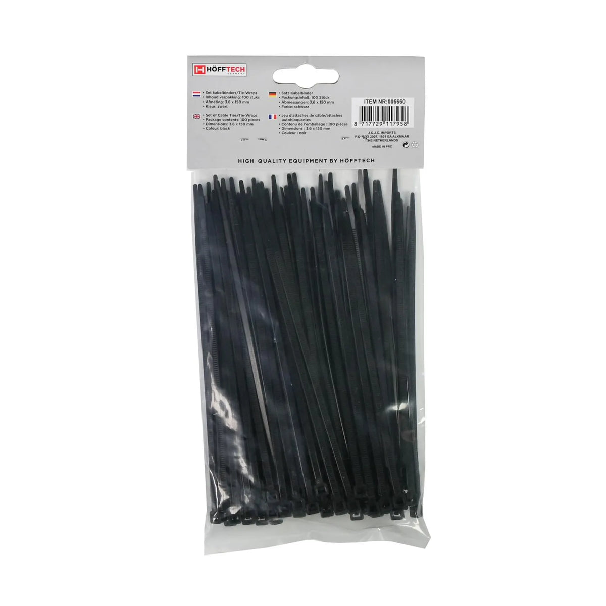 Benson Tools Kabelbinders 3.6 x 150 mm 100 stuks zwart