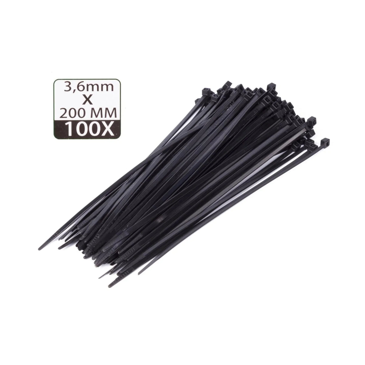 Benson Tools Kabelbinders 3.6 x 200 mm 100 dlg zwart