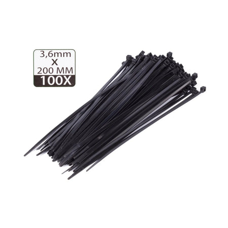 Benson Tools Kabelbinders 3.6 x 200 mm 100 dlg zwart