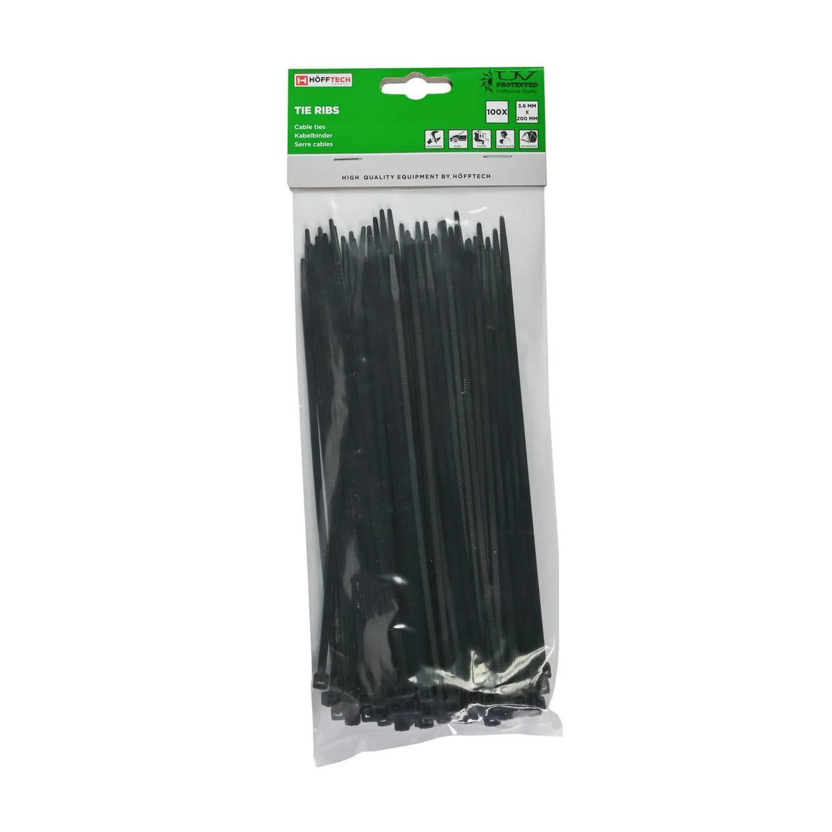 Benson Tools Kabelbinders 3.6 x 200 mm 100 dlg zwart