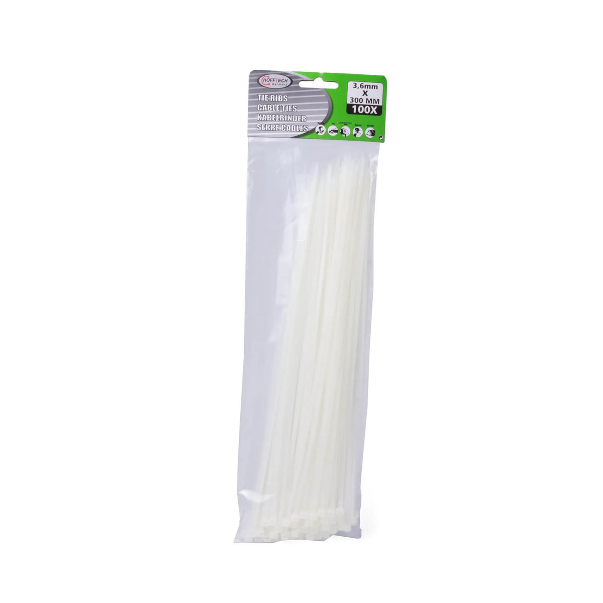 Benson Tools Kabelbinders 3.6 x 300 mm 100 dlg wit