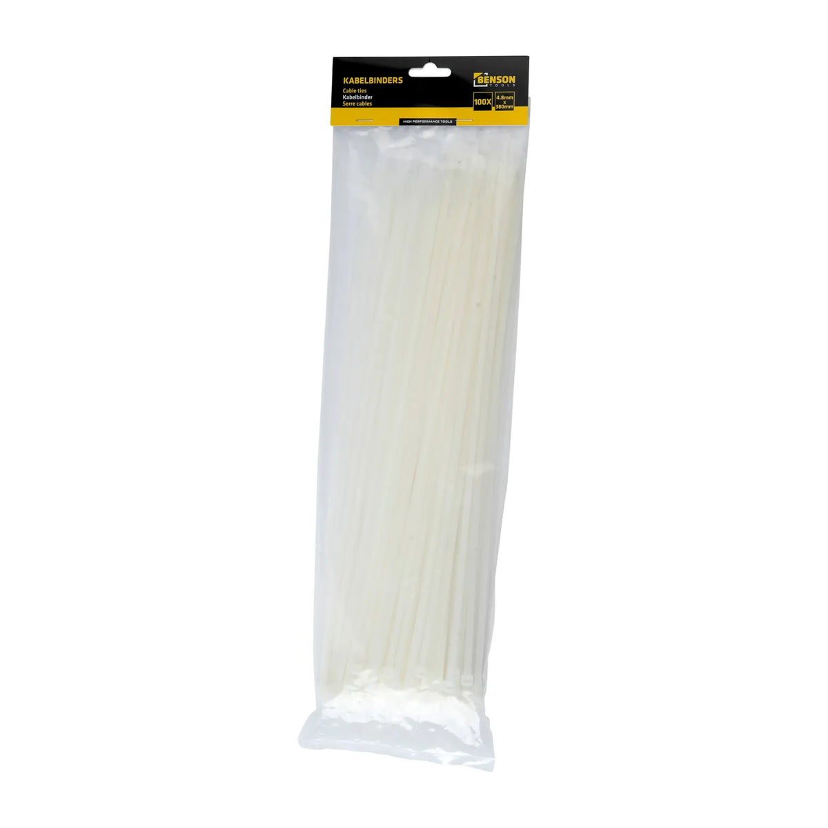 Benson Tools Kabelbinders 4.8 x 370 mm 100 dlg wit