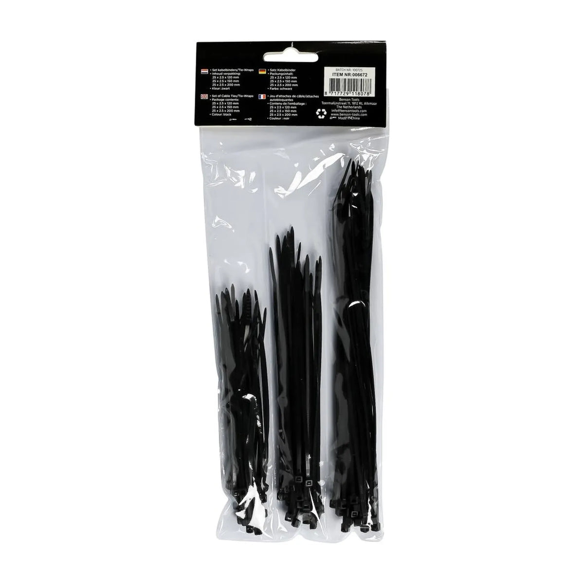 Benson Tools Kabelbinders 75 stuks zwart