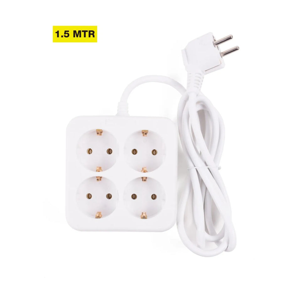 Benson Electric Stekkerdoos 4-voudig + RA + 1.5 mtr vierkant