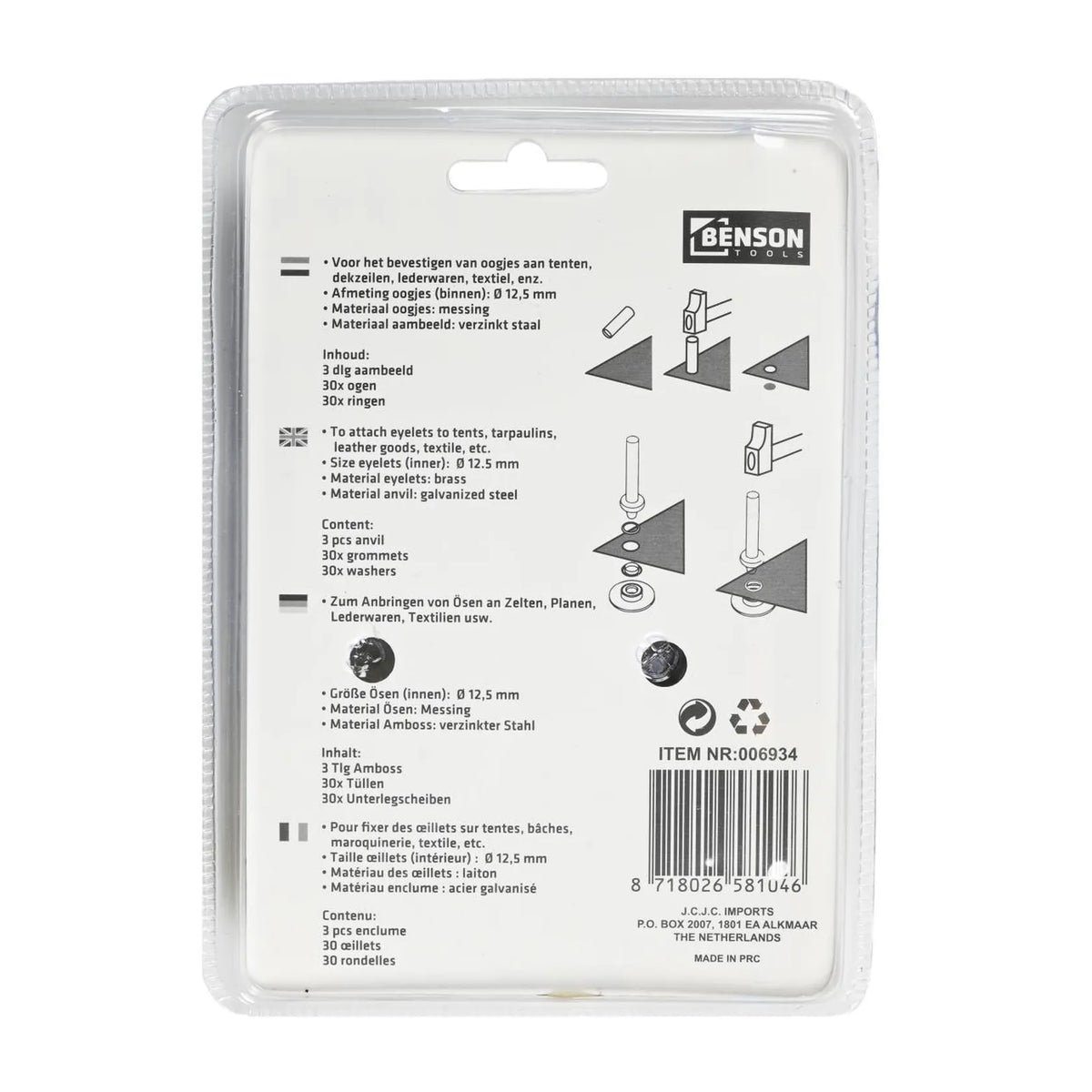 Benson Tools Zeilringset 33-delig + aambeeld