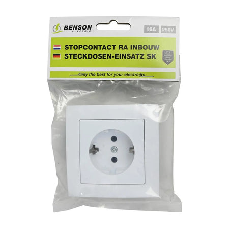 Benson Electric Stopcontact RA inbouw wit