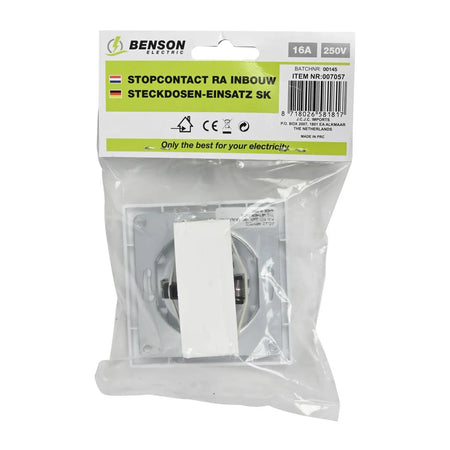 Benson Electric Stopcontact RA inbouw wit