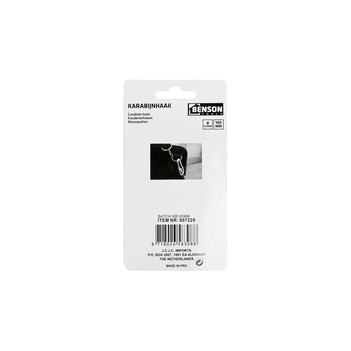 Benson Tools Karabijnhaak 9.5 mm 3/8"