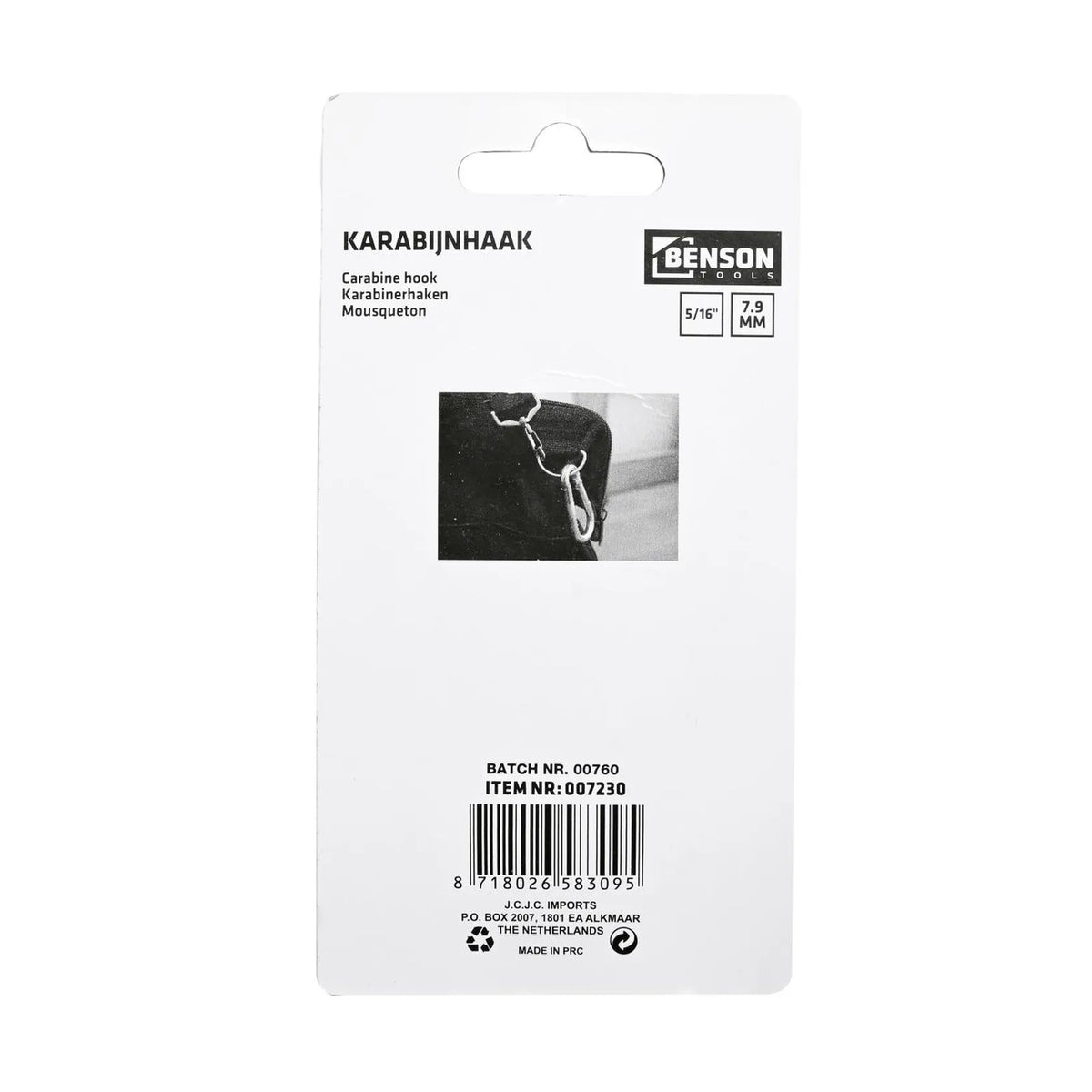 Benson Tools Karabijnhaak 7.9 mm 5/16"