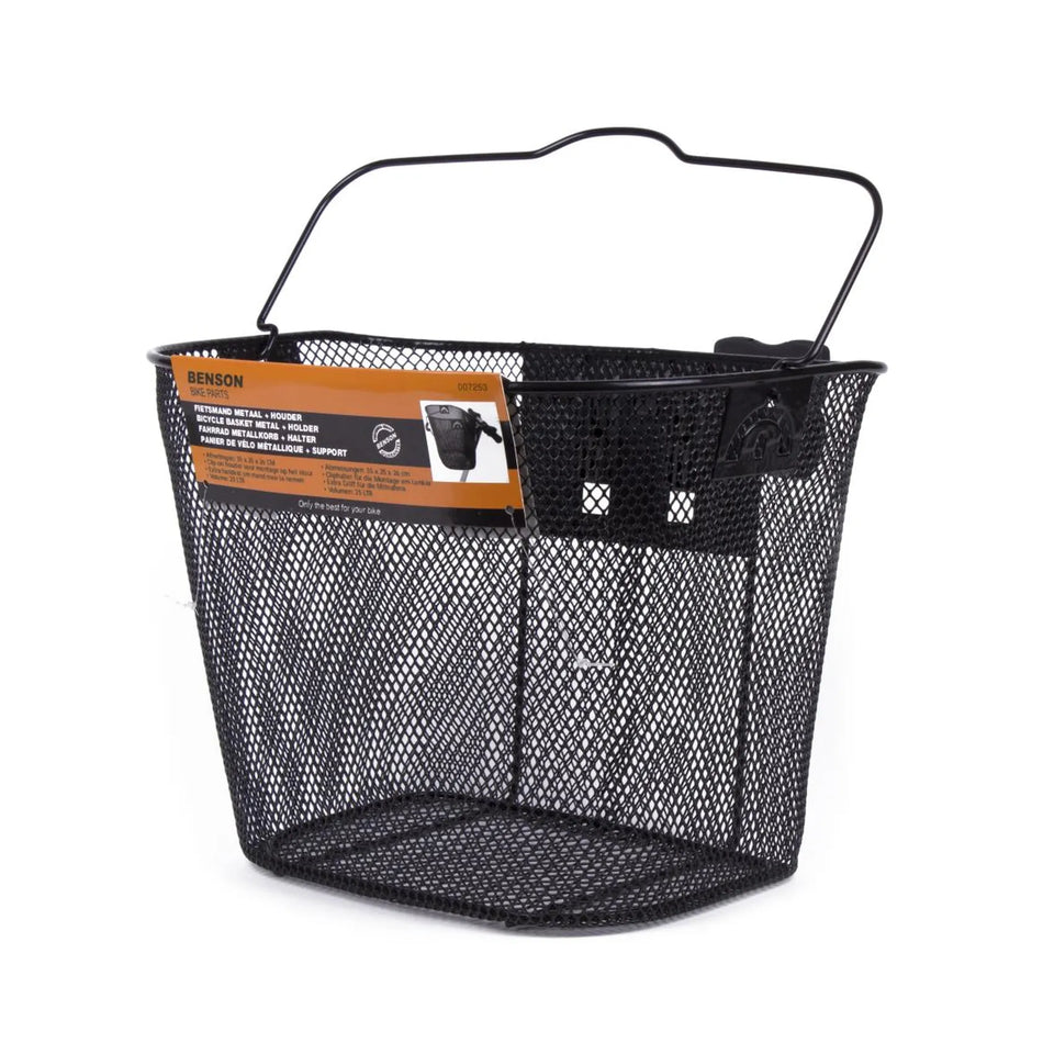 Benson Bike Parts Fietsmand metaal + houder 34 x 25 x 26 cm