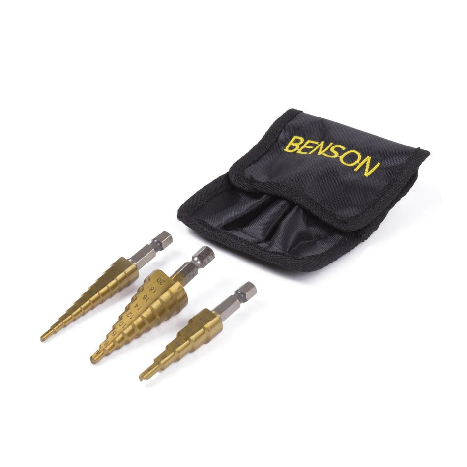 Benson Tools Stappenboorset 3 dlg HSS tita