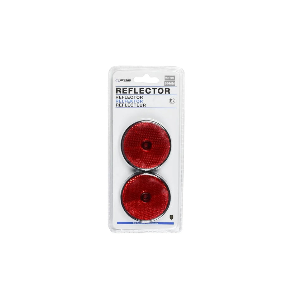 Benson Automotive Reflector rond rood 60 mm 2 dlg E4