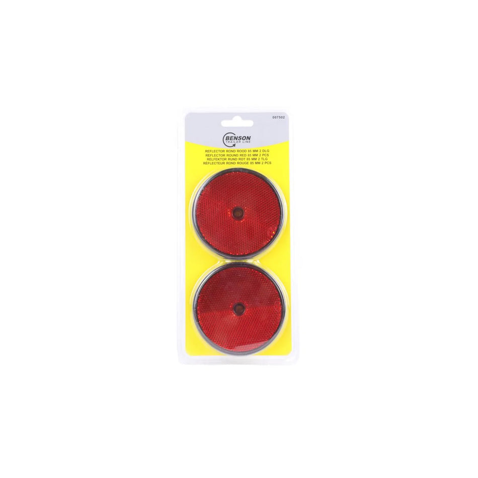 Benson Automotive Reflector rond rood 85 mm 2 dlg E4