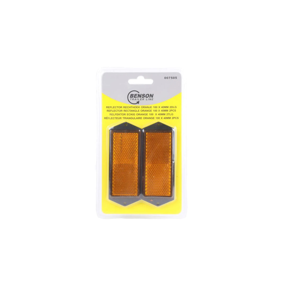 Benson Automotive Reflector rechthoek oranje 103 x 40 mm 2 dlg E4